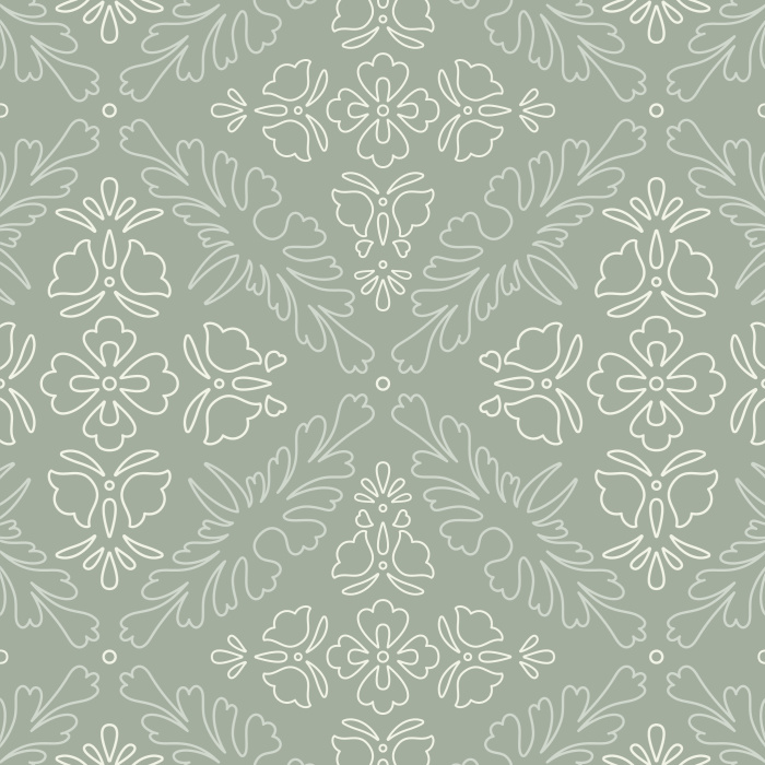 Create a chic, retro space by decorating an accent wall with our Ornate Outline peel and stick removable wallpaper.