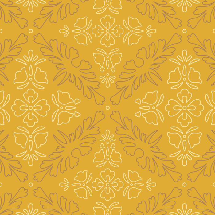 Create a chic, retro space by decorating an accent wall with our Ornate Outline peel and stick removable wallpaper.