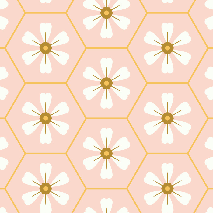 Bring a groovy vibe to any room in your home with our Retro Flowers peel and stick removable wallpaper.