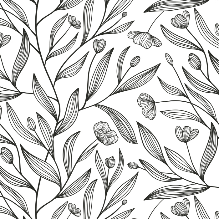 Transform any wall in your home into a flourishing garden with our Lined Tulips peel and stick removable wallpaper.