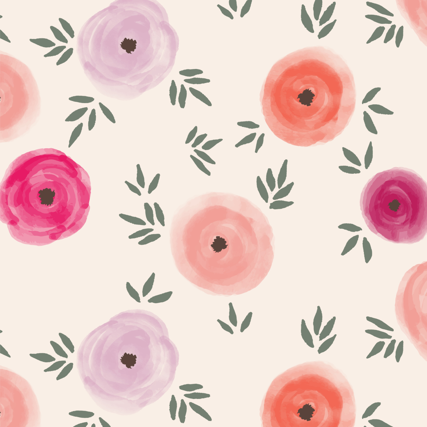 Watercolor Ranunculus Wallpaper