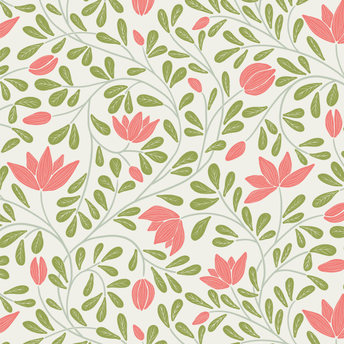Add an eye-catching design to any wall in your home with our Hellebore Chintz peel and stick removable wallpaper.