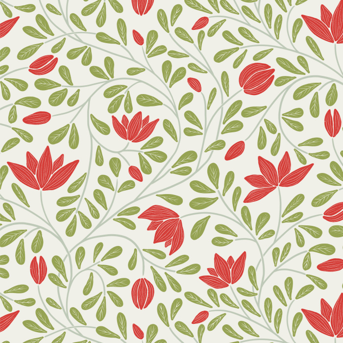 Add an eye-catching design to any wall in your home with our Hellebore Chintz peel and stick removable wallpaper.