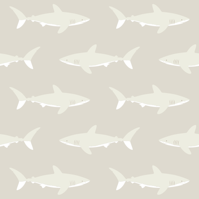 Create the perfect room accent for your little swimmer or ocean enthusiast with our Swimming Sharks peel and stick removable wallpaper.