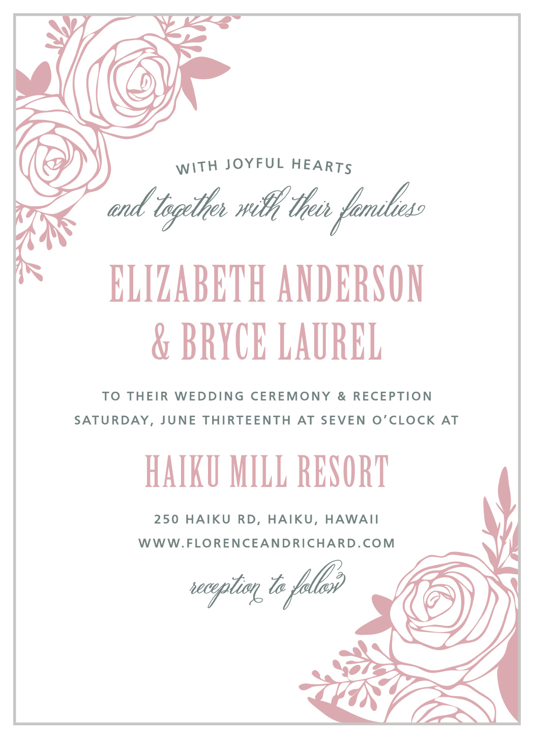 Rustic Flowers Wedding Invitations