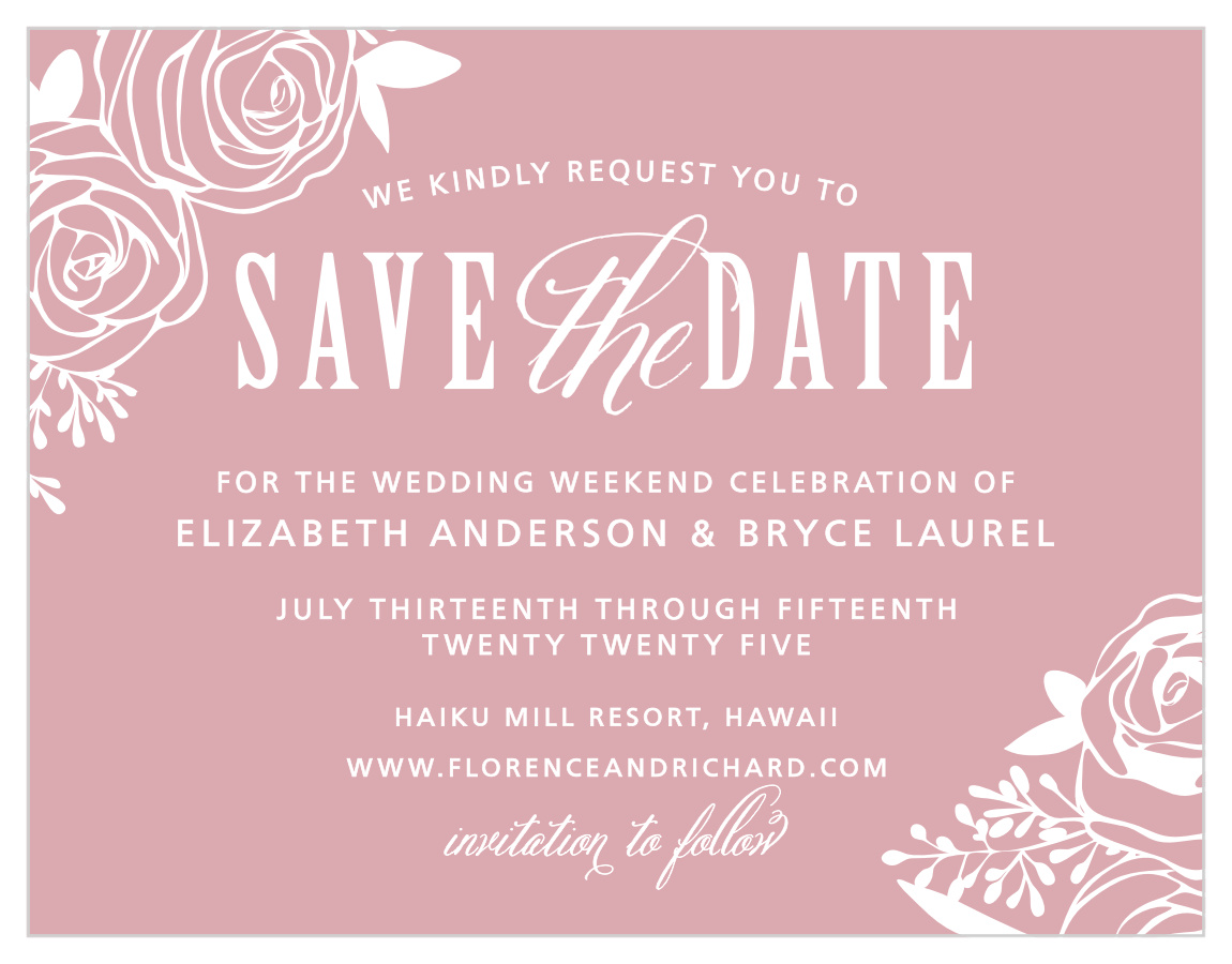 Rustic Flowers Save the Date Cards