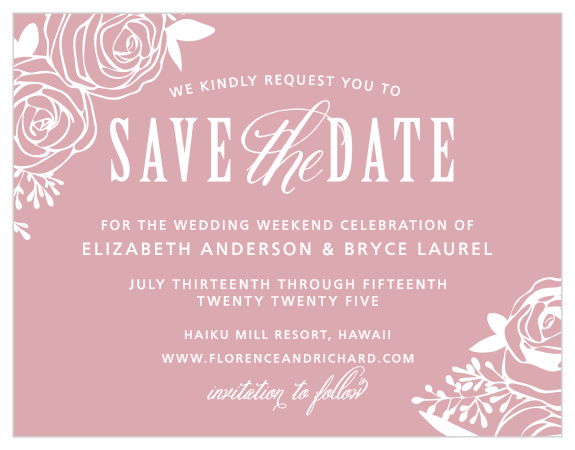 Be sure family and friends mark their calendars for your wedding when you send out our Rustic Flowers Save the Date Cards.