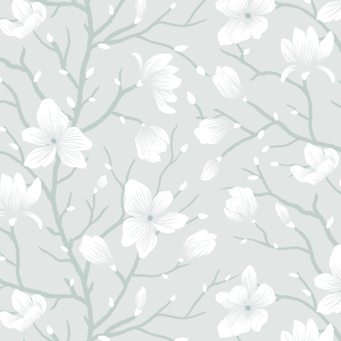 Make a statement on any wall in your home with our Magnolia Branches peel and stick removable wallpaper.