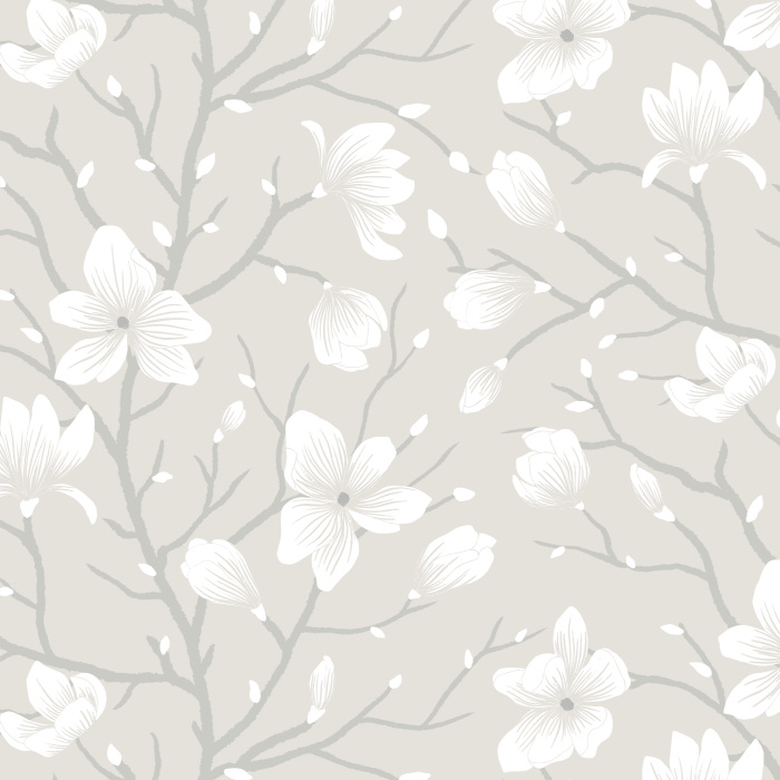 Make a statement on any wall in your home with our Magnolia Branches peel and stick removable wallpaper.