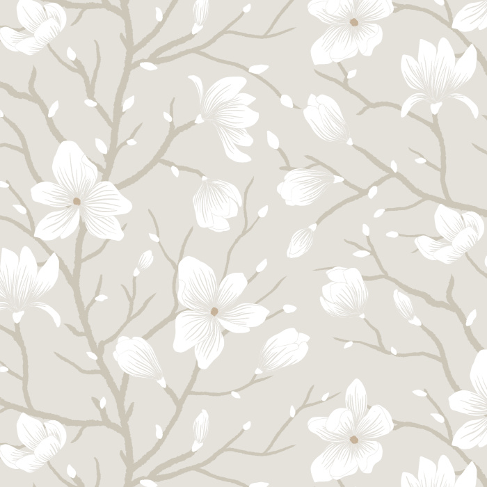 Make a statement on any wall in your home with our Magnolia Branches peel and stick removable wallpaper.