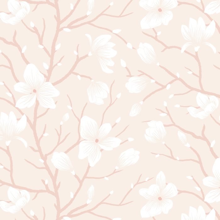 Make a statement on any wall in your home with our Magnolia Branches peel and stick removable wallpaper.