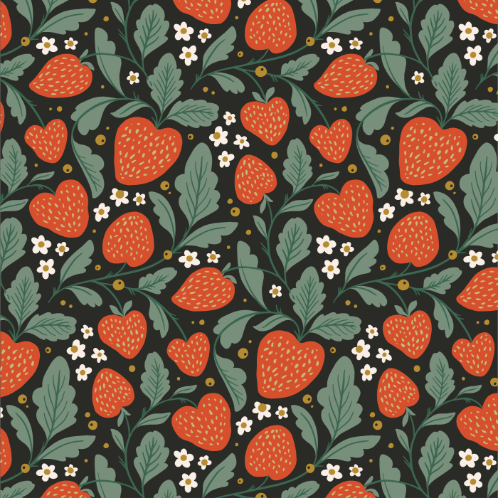 Transform any wall in your home into a flourishing fruit garden with our Strawberry Fields peel and stick removable wallpaper.