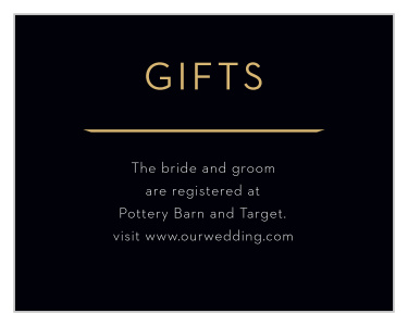 Let family and friends know where you are registered with our Golden Photo Registry Cards. 