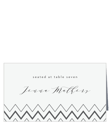 Our Chevron Ornamental Frame Place Cards guide family and friends to their seats with ease.