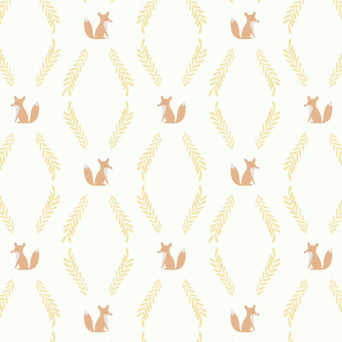 Add a whimsical touch to any wall in your home with our Fox & Vine Peel And Stick Removable Wallpaper.