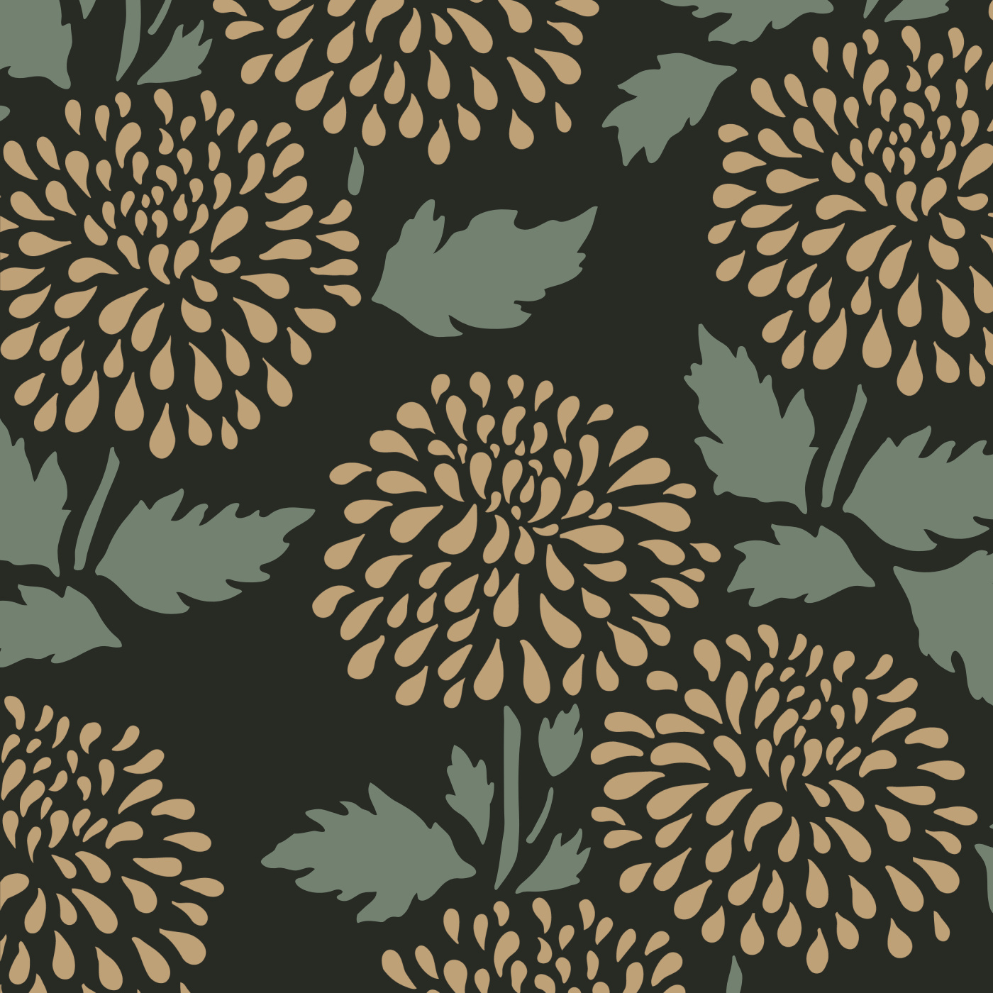 Bold Floral Wallpaper Sample | Olenka Wallpaper Designs