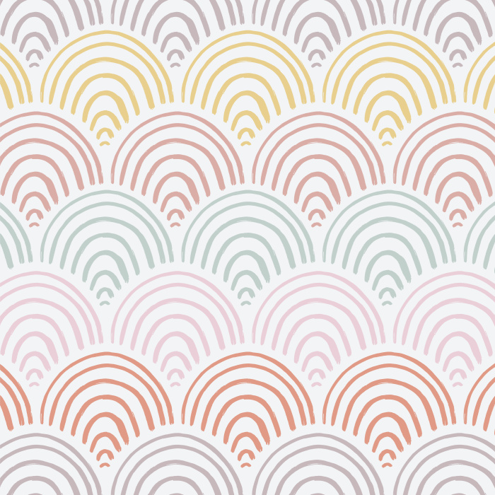 Bring bold colors and a playful design to your child's space with our Rainbow Hills Peel And Stick Removable Wallpaper.