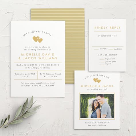 Double Hearts Wedding Invitations