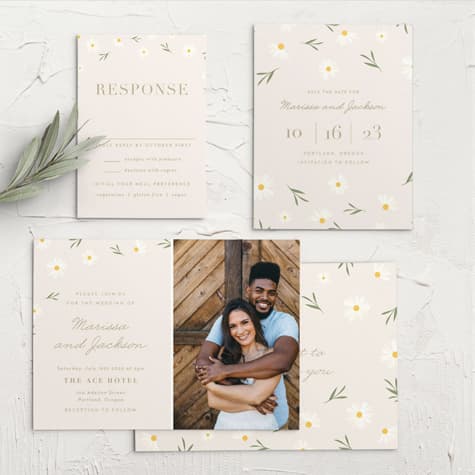 Falling Daisies Wedding Invitations