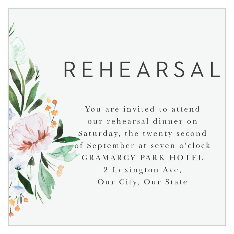 Floral Cascade Rehearsal Cards