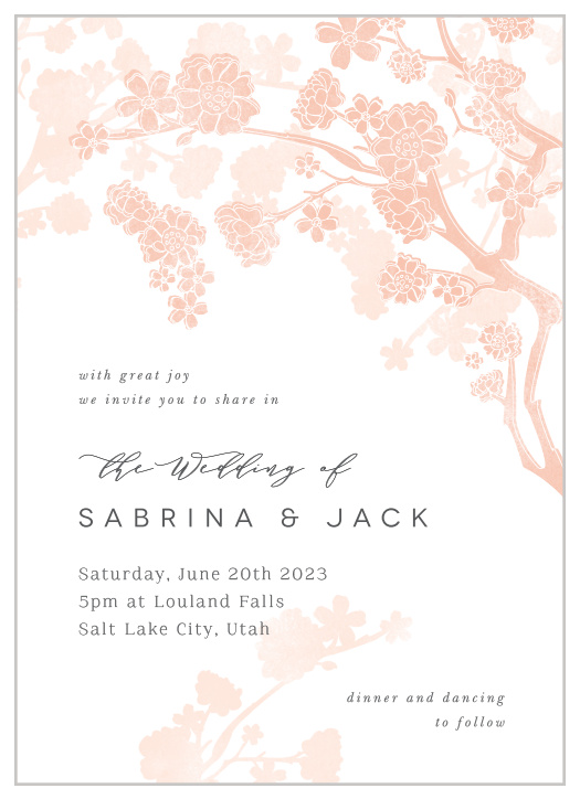 Set the stage for your dream wedding with our Tree Blossoms Wedding Invitations.