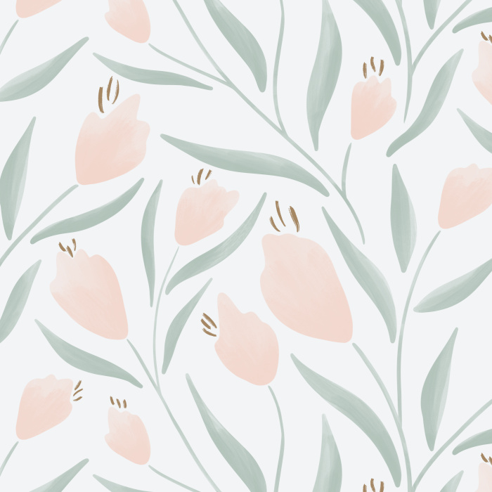 Have a garden you never need to tend to with our Watercolor Tulips Peel And Stick Removable Wallpaper.