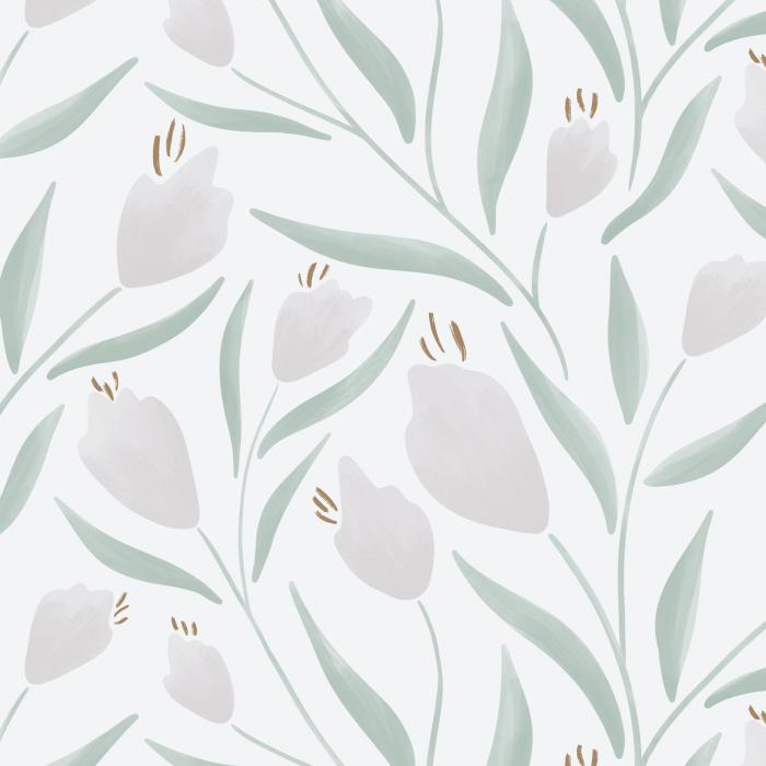Have a garden you never need to tend to with our Watercolor Tulips Peel And Stick Removable Wallpaper.