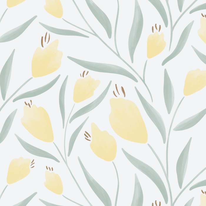 Have a garden you never need to tend to with our Watercolor Tulips Peel And Stick Removable Wallpaper.