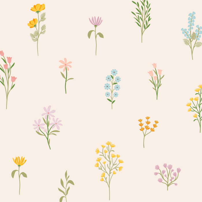 Add a blooming garden to any wall in your home with our Wildflower Collection Peel And Stick Removable Wallpaper.
