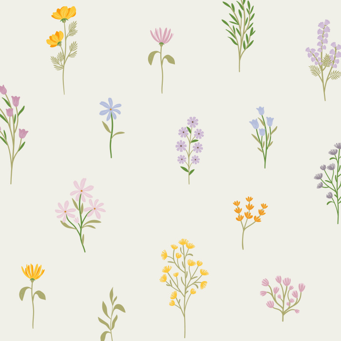 Add a blooming garden to any wall in your home with our Wildflower Collection Peel And Stick Removable Wallpaper.