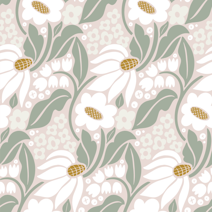 Add a neutral floral pattern to any room with our Mod Blooms Peel And Stick Removable Wallpaper. 