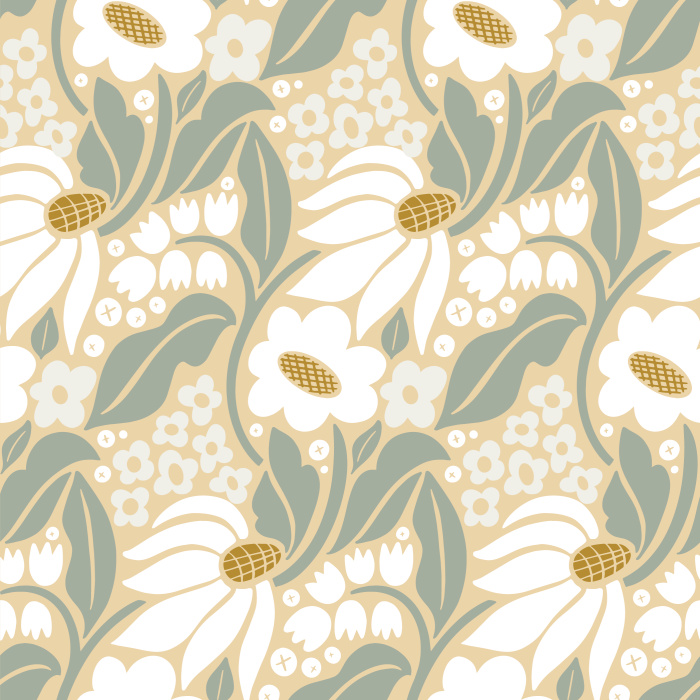 Add a neutral floral pattern to any room with our Mod Blooms Peel And Stick Removable Wallpaper. 