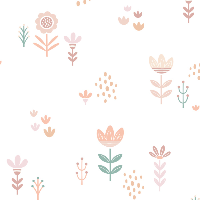 Add a garden of sunshine to any room with our Scandinavian Flowers Peel And Stick Removable Wallpaper.
