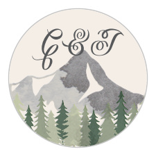 Seal envelopes or gift family and friends with a memento of your special day with our Forest Escape Wedding Stickers.