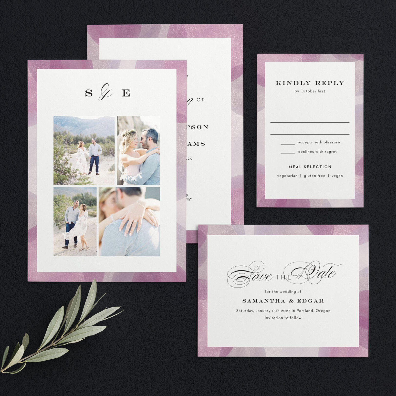 Modern Photo Collage Wedding Invitations by Basic Invite