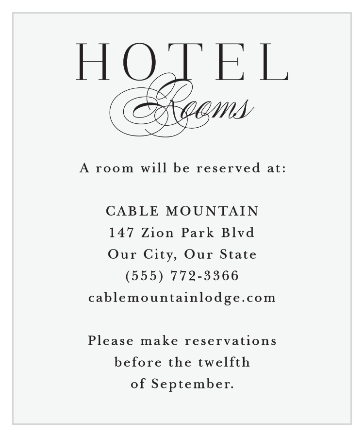Lovely Opaque Accommodation Cards