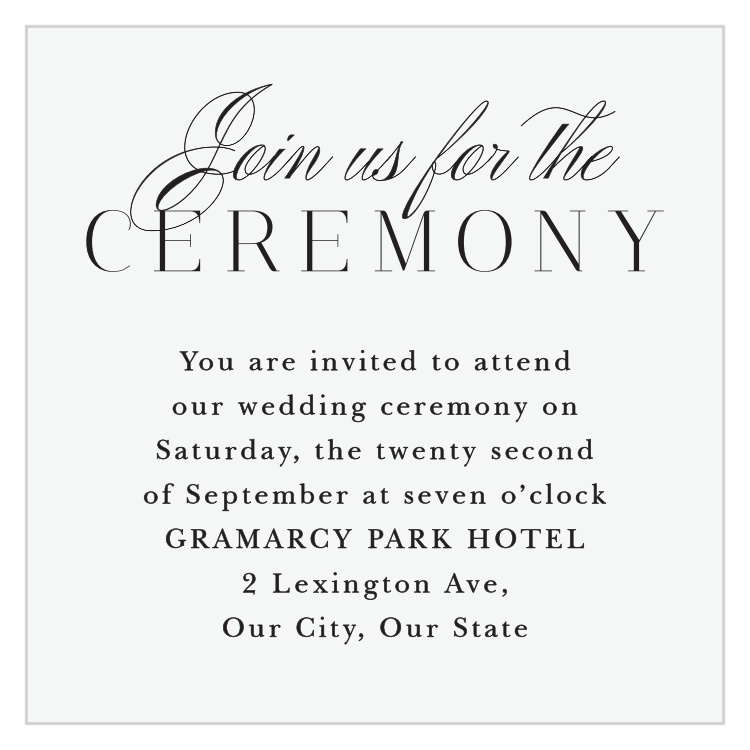 Lovely Opaque Ceremony Cards