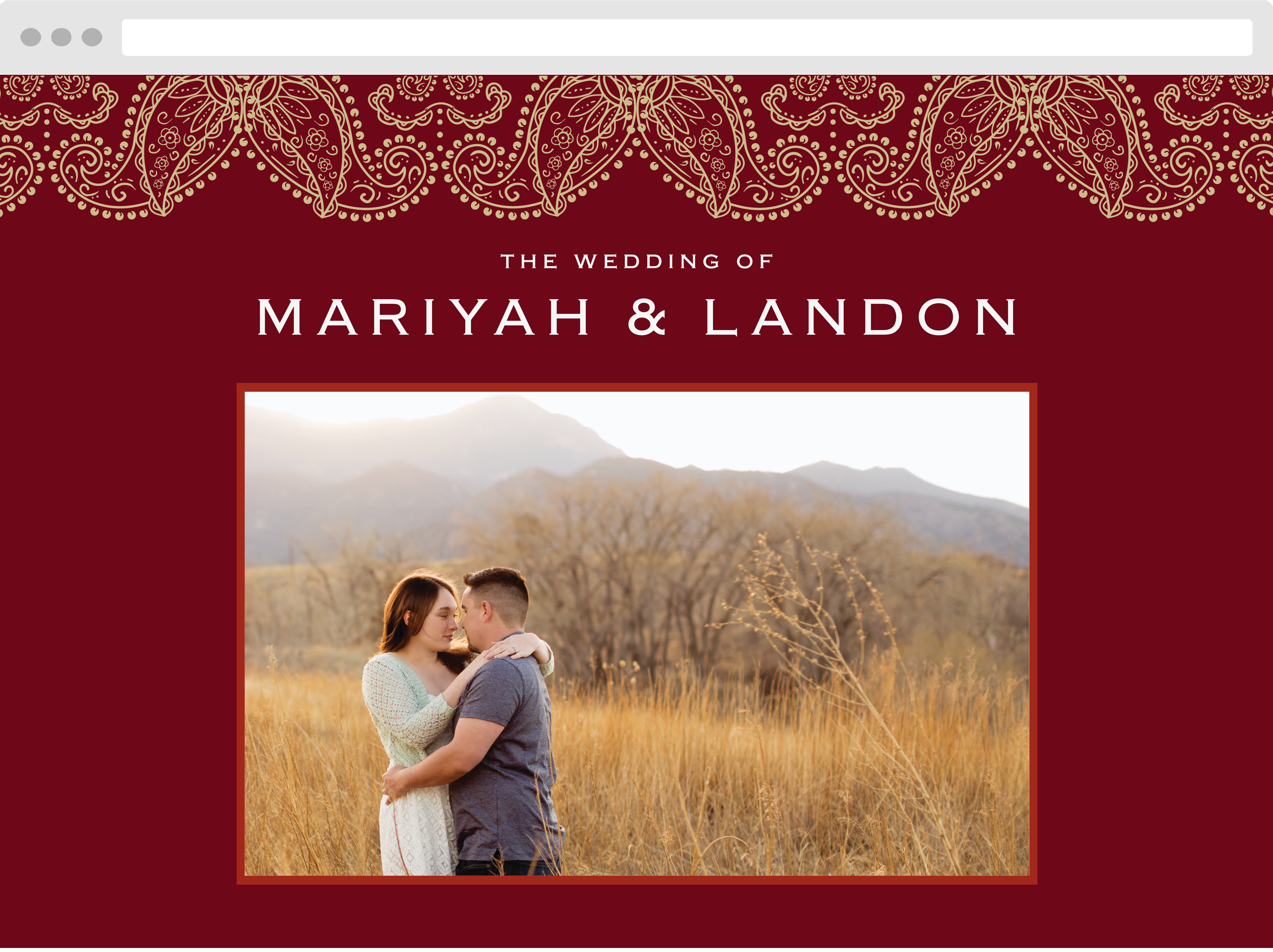 Precious Paisley Wedding Website