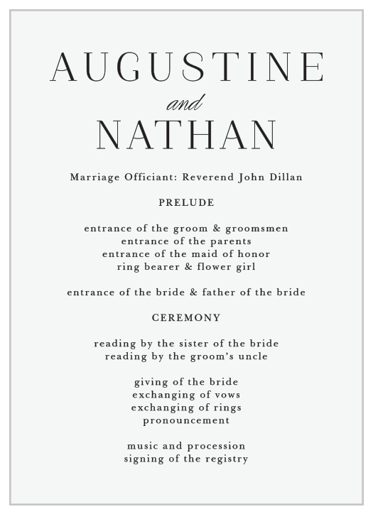 Walk family and friends through each step of your ceremony with our Lovely Opaque Wedding Programs.