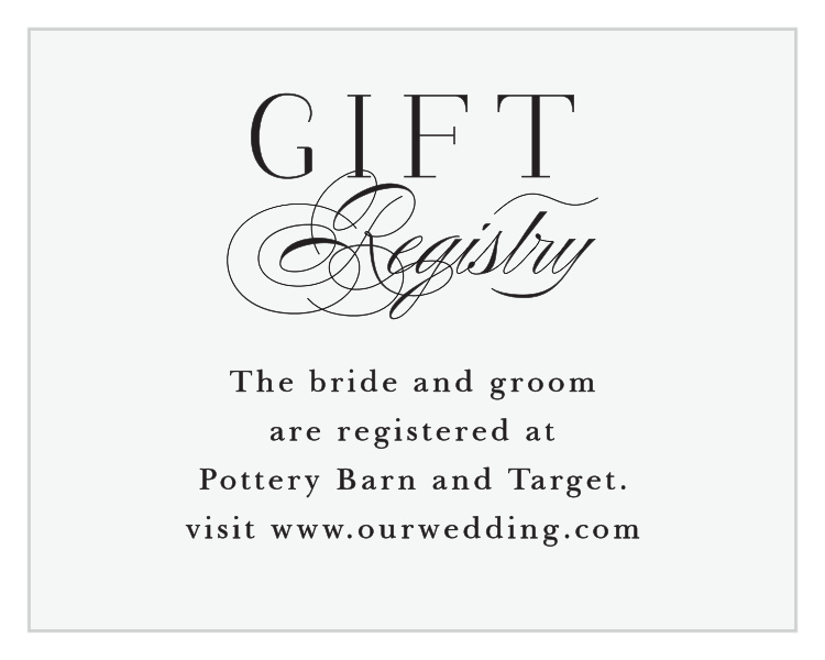 Lovely Opaque Registry Cards