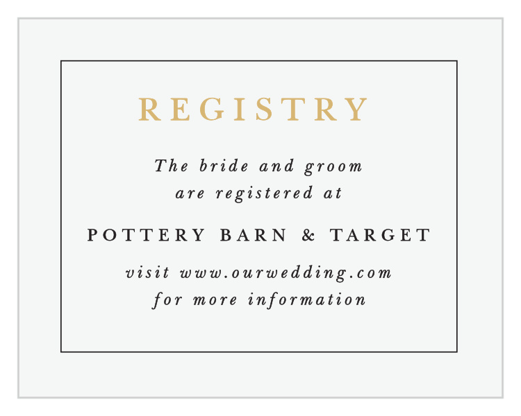 Timeless Classic Registry Cards