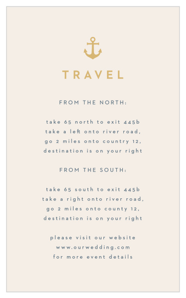 Our Maritime Anchor Direction Cards guide family and friends to your wedding venue with ease.