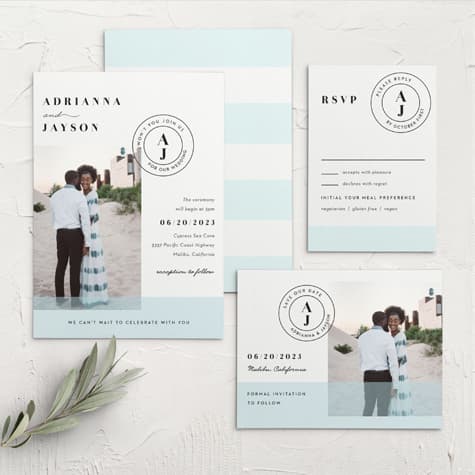 Sheer Stripe Wedding Invitations