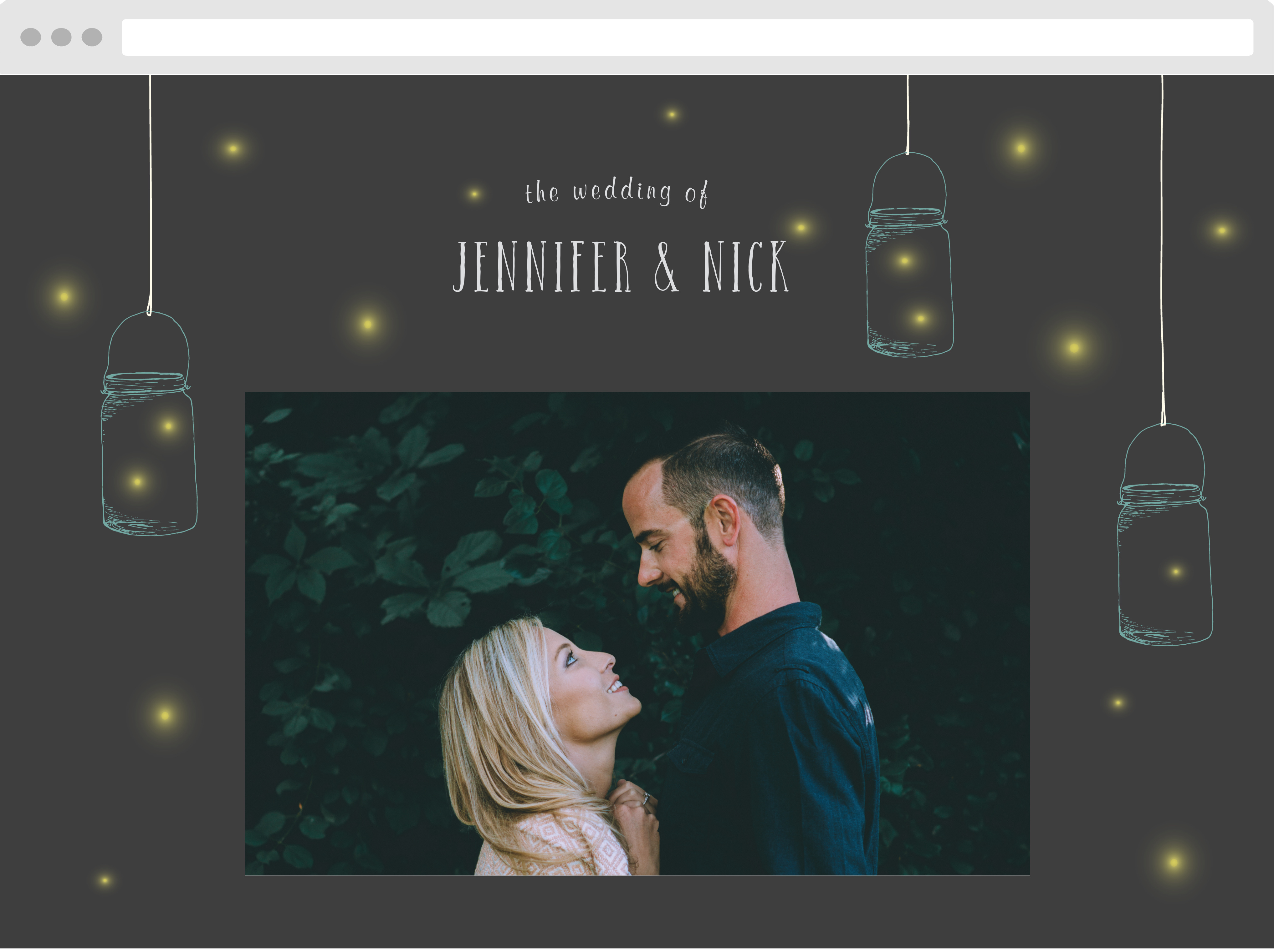 Mason Jars & Fireflies Wedding Website