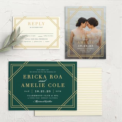 Elegant Overlap Wedding Invitations