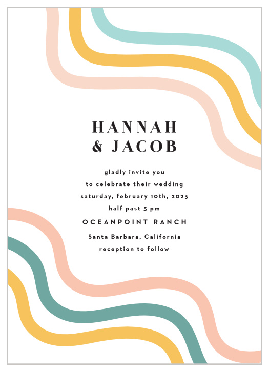 Surround yourself with family and friends on your special day with our Mod Waves Wedding Invitations.