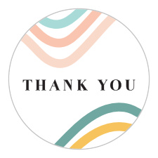 Seal envelopes or gift family and friends with a memento of your special day with our Mod Waves Wedding Stickers.