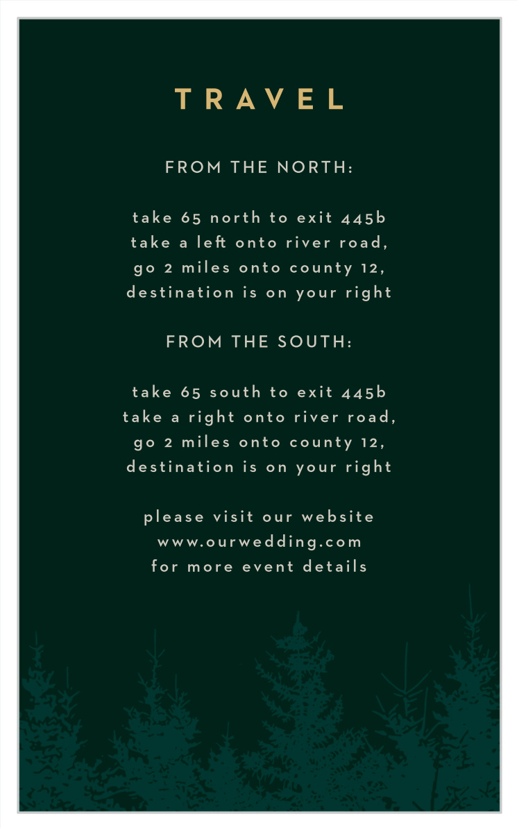 Mountain Spruce Direction Cards