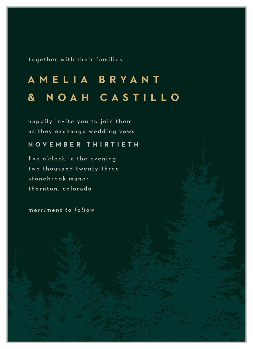 Mountain Spruce Wedding Invitations