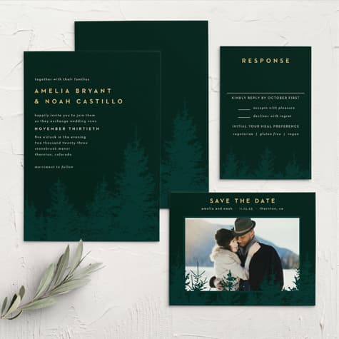 Mountain Spruce Wedding Invitations